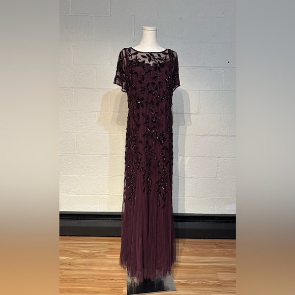 Adrianna Papell Purple Sequin Maxi Gown - Picture 3 of 9